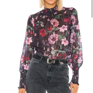 Tularosa adley smocked top in midnight floral